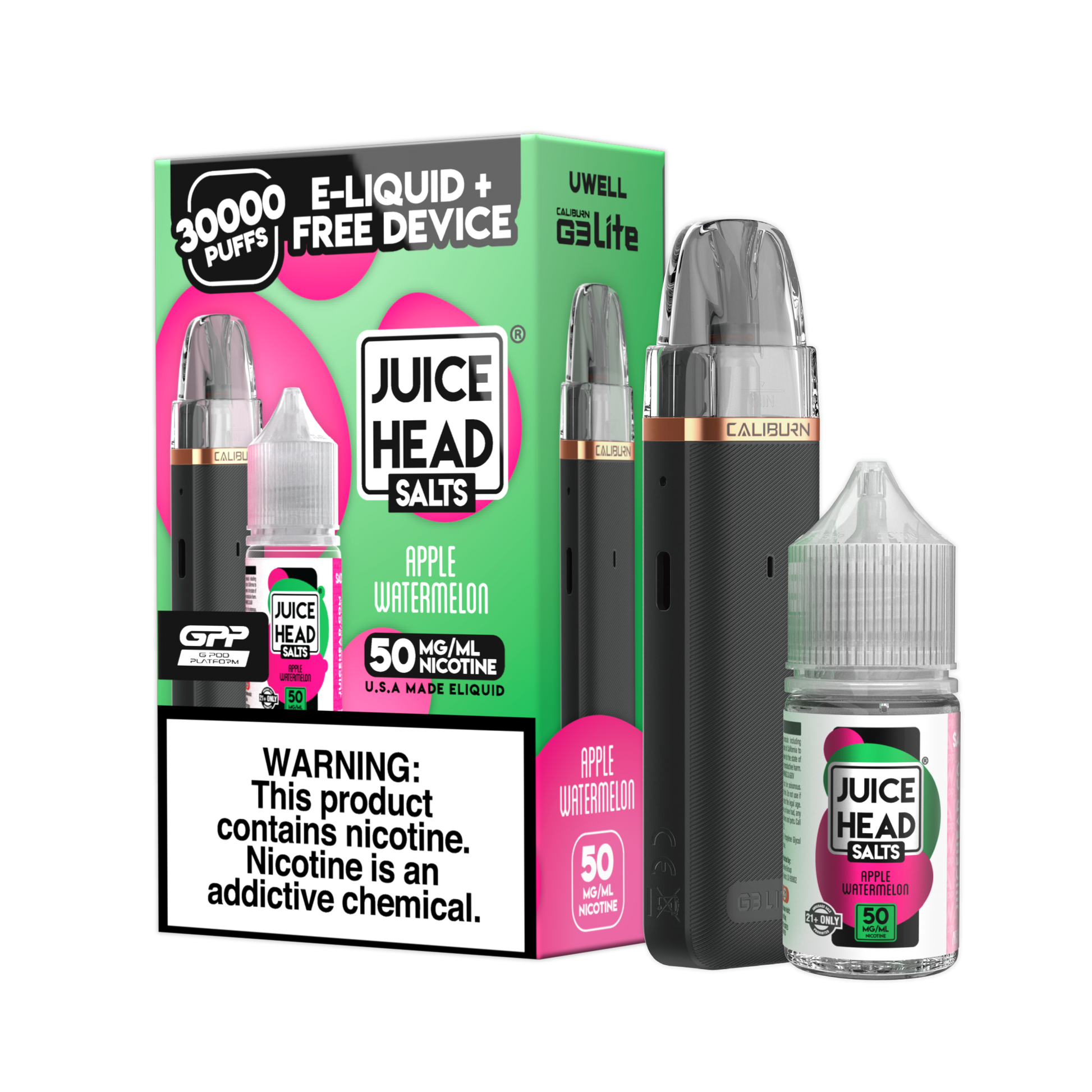Juice Head x Uwell Caliburn G3 Lite Collab Bundle - Apple Watermelon with packaging