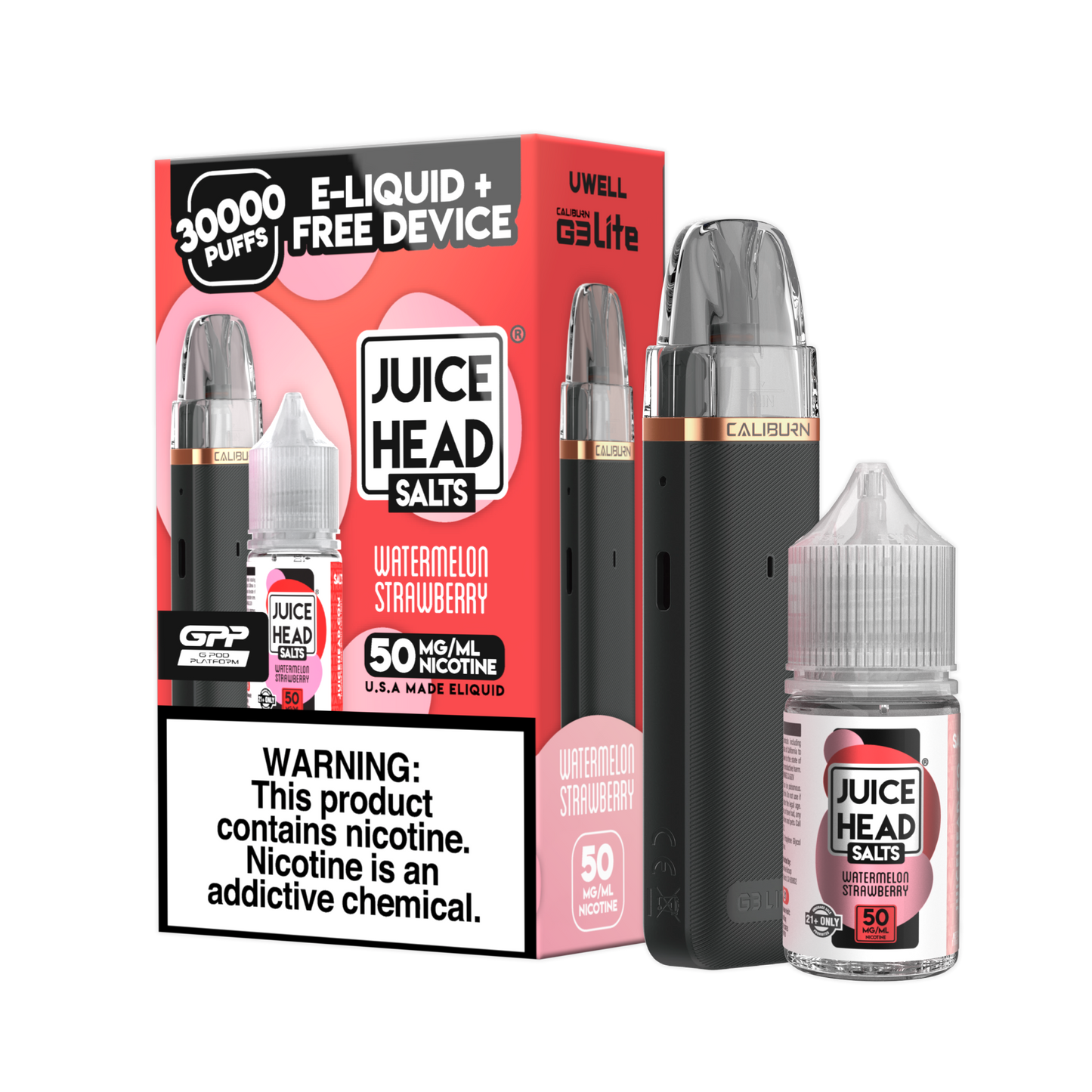 Juice Head x Uwell Caliburn G3 Lite Collab Bundle - Watermelon Strawberry with packaging