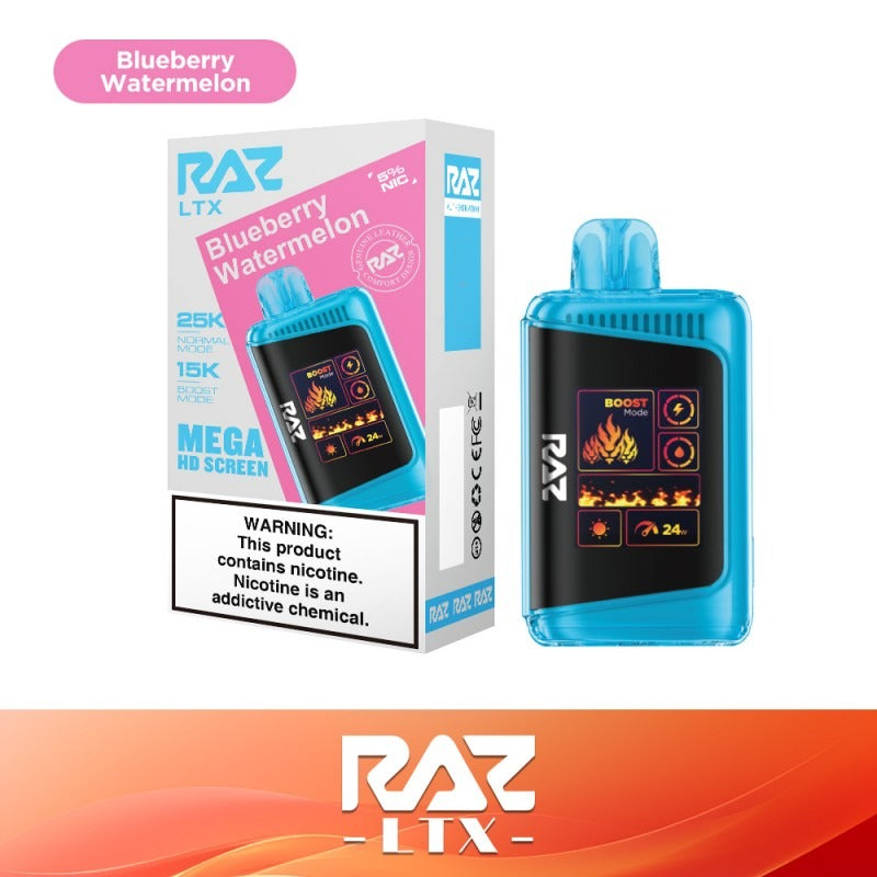 RAZ LTX Disposable | 25000 Puffs | 16mL | 50mg | MOQ 5 | Blueberry Watermelon with packaging
