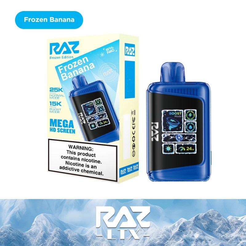 RAZ LTX Disposable | 25000 Puffs | 16mL | 50mg | MOQ 5 | Frozen Banana with packaging