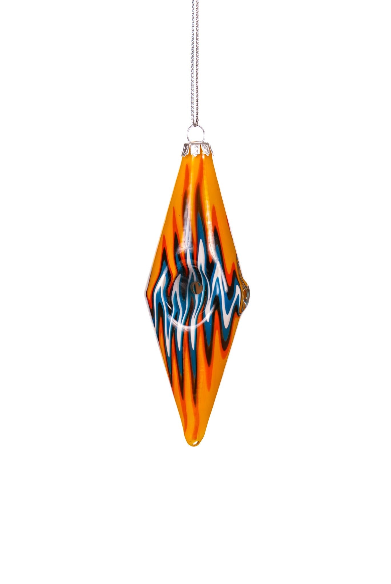 MKGlass MKH28 Christmas Ornament Hand Pipe - Orange