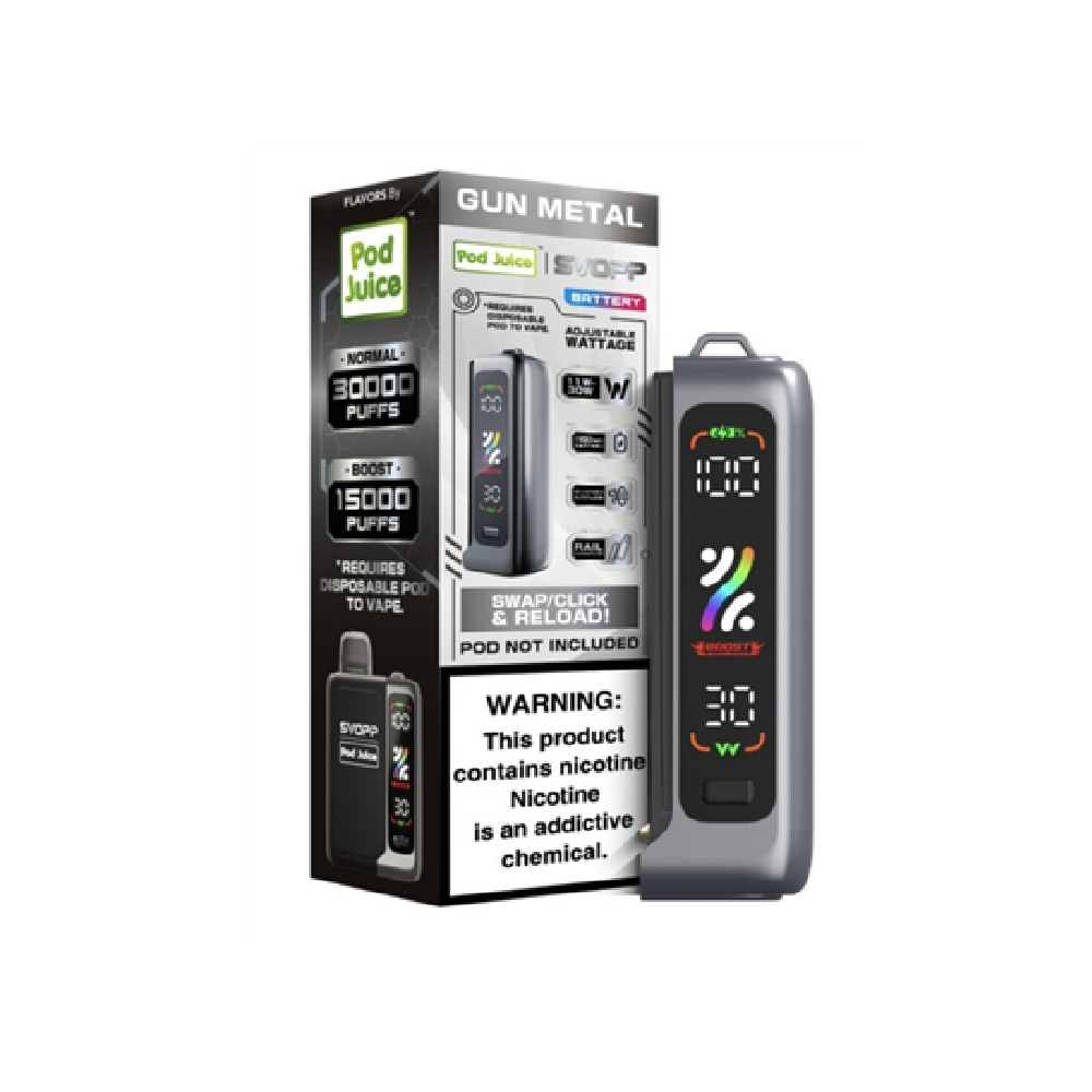 SVOPP 30K Battery (Battery Only) Pod Juice Edt. - Gunmetal with packaging