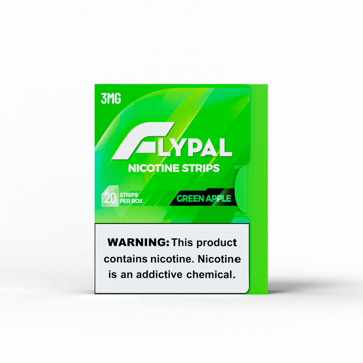 Flypal Nicotine Strips | 20ct Boxes | 5pc Display | 3mg | Green Apple with packaging