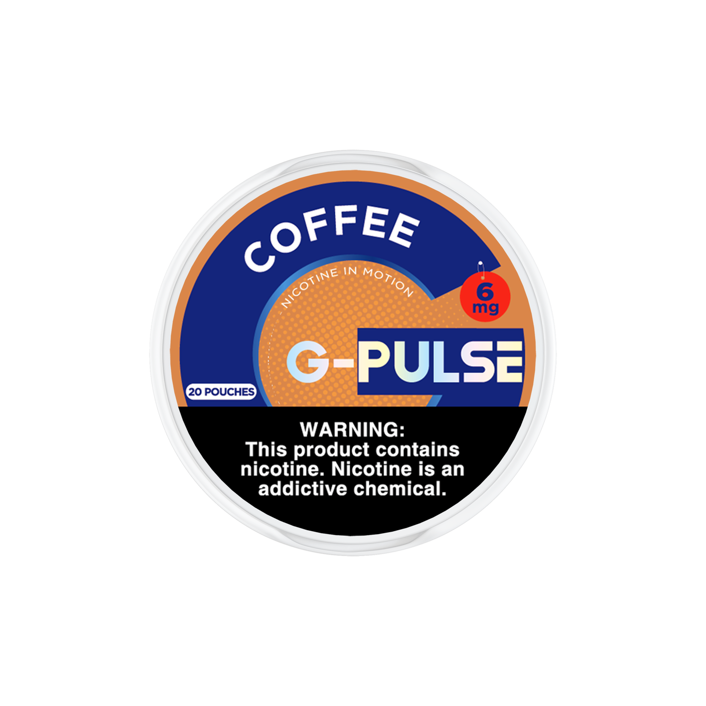G Pulse Nicotine Pouches | 20ct Can | 6mg | 5pc Display | Coffee