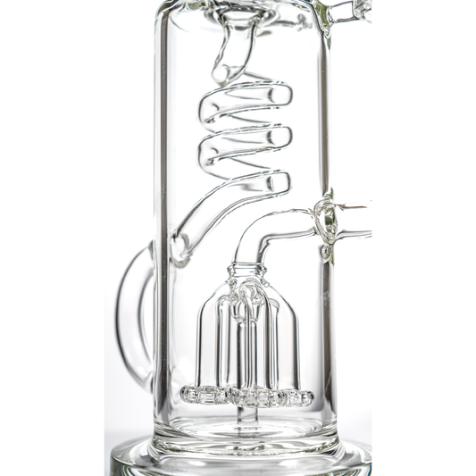 MKGlass (Water Pipe) TX84 Toxic Squid Perc Twister Recycler - Clear