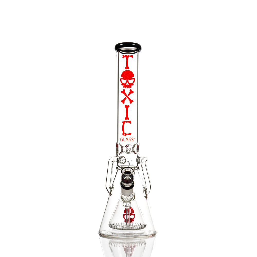 MKGlass (Water Pipe) TX72 Toxic 16″ Pyramid Recycler Beaker - Black