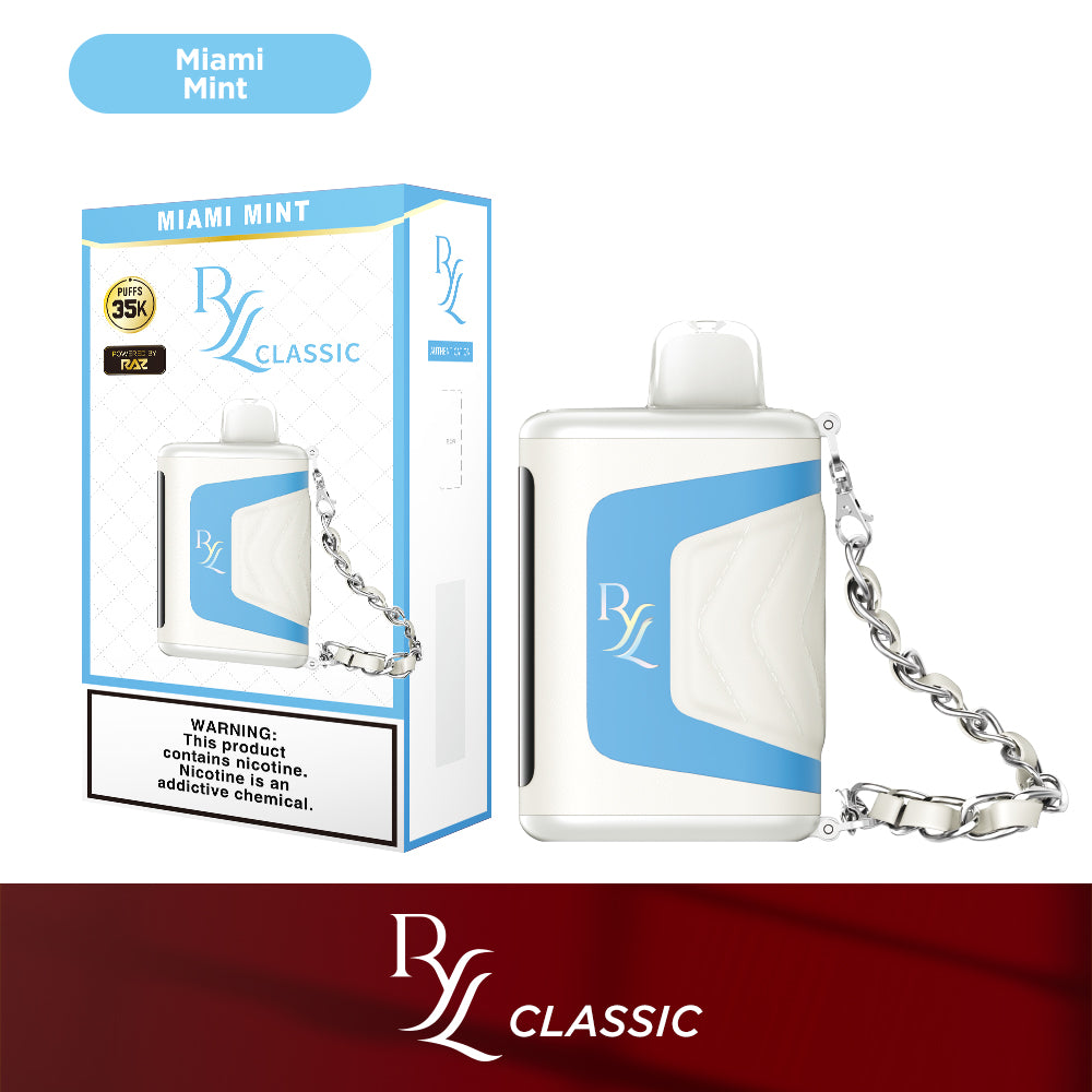 RYL Classic Disposable | 35000 Puff | 16.5mL | 50mg | MOQ 5 | Miami Mint with packaging