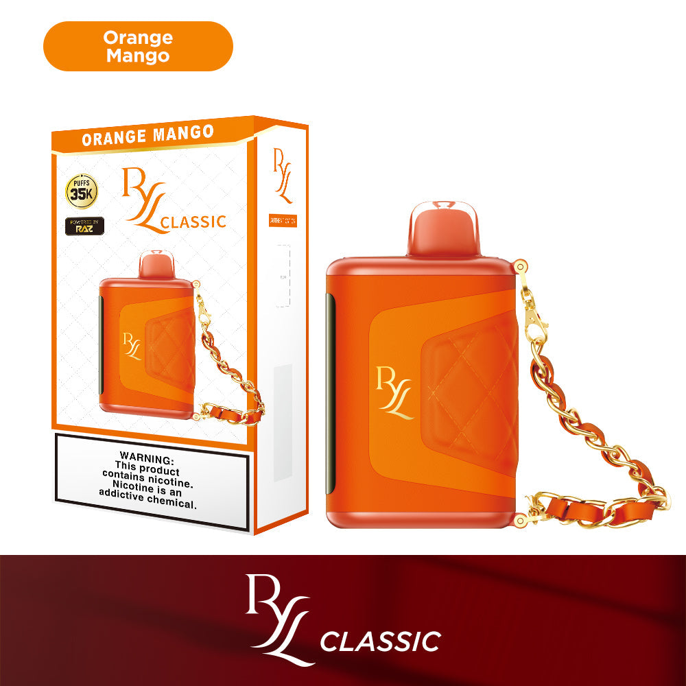 RYL Classic Disposable | 35000 Puff | 16.5mL | 50mg | MOQ 5 | Orange Mango with packaging