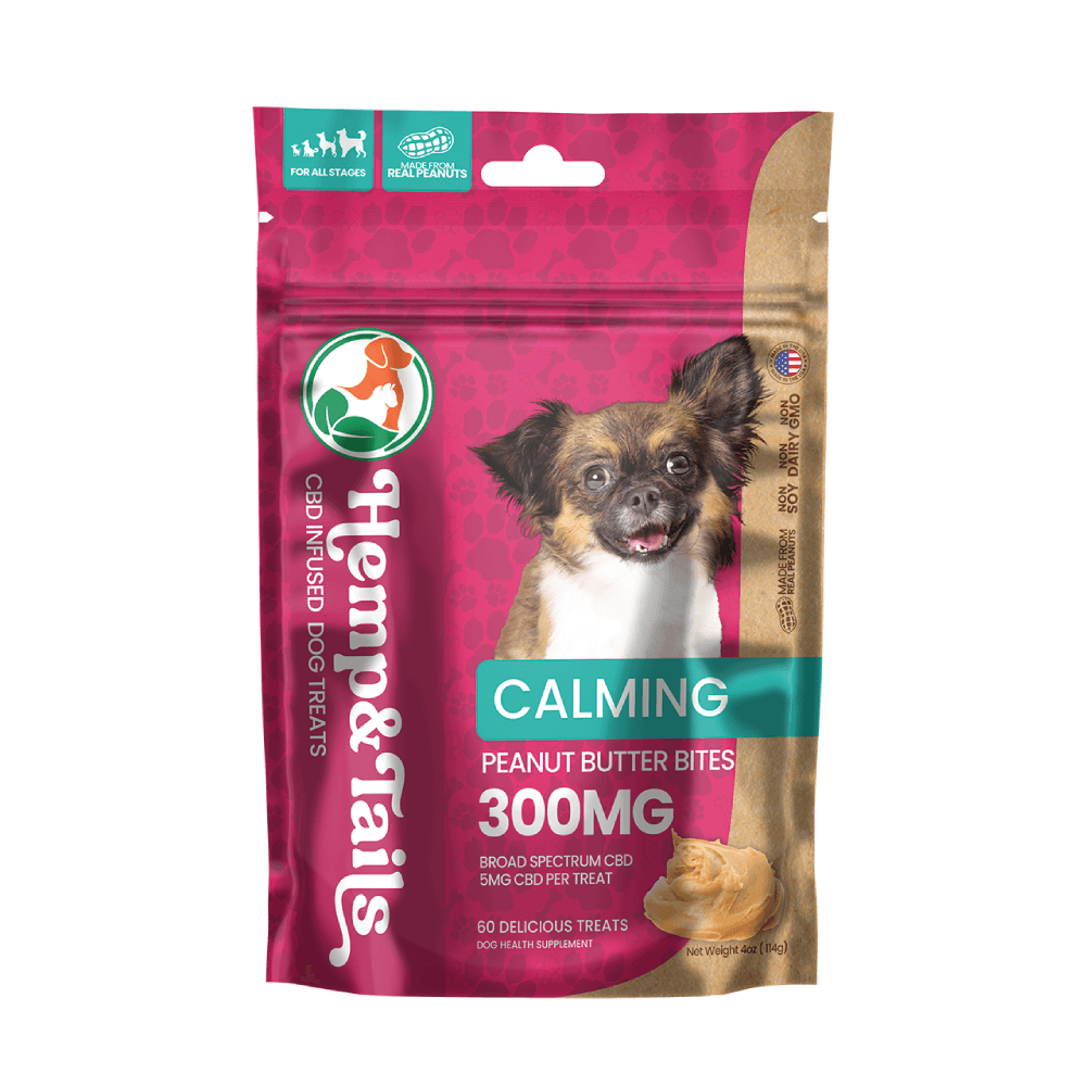 Hemp and Tails CBD Pet Treats - Peanut Butter Bites Calming(Dog Treats)