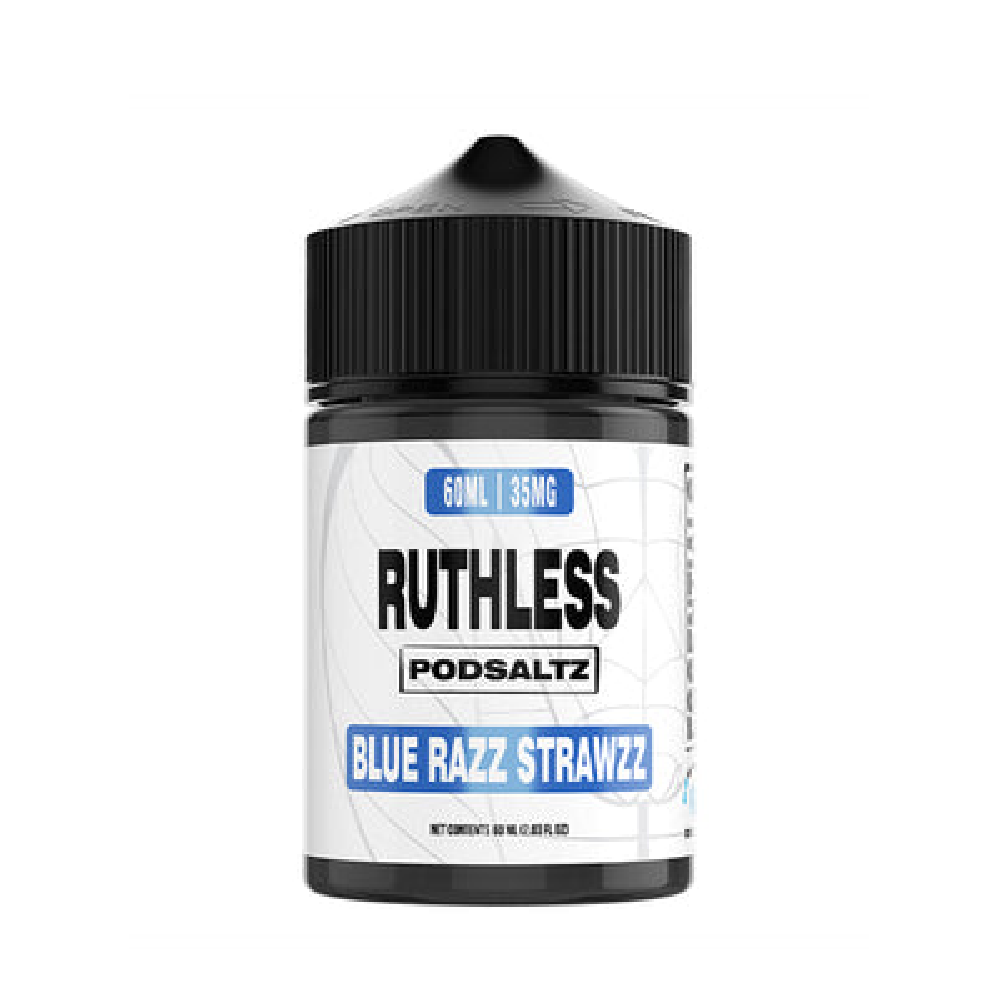 Ruthless Essentials Salt Series E-Liquid | 60mL | Salt Nic | Blue Razz Strawzz