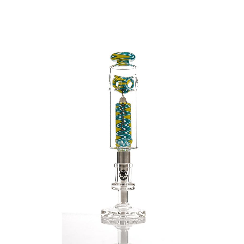 MKGlass (Nectar Collector) TXNC36 Toxic Spectrum Nectar Collector with Ceramic Screw Tip - Yellow (Yellow/Blue)