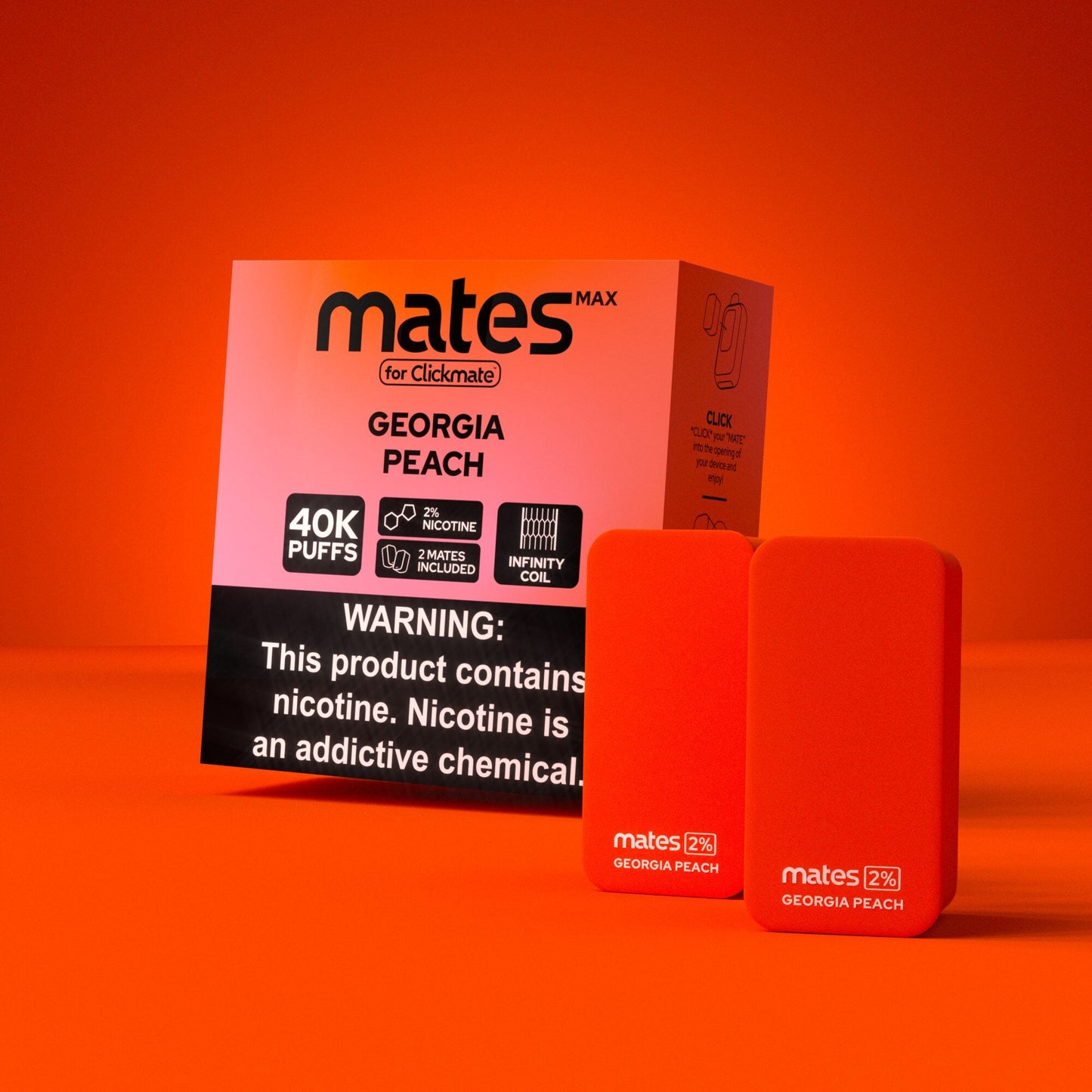 7Daze Clickmates | 5% Prefilled Mates MAX | (2-Pack) | Georgia Peach with packaging