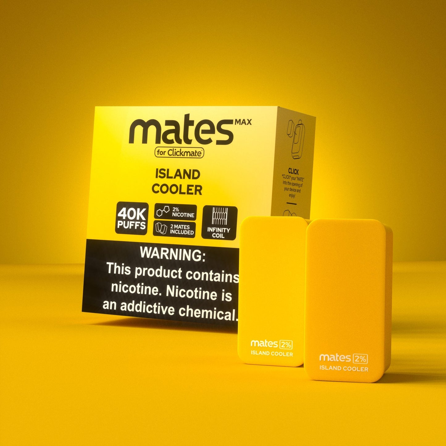 7Daze Clickmates | 5% Prefilled Mates MAX | (2-Pack) | Island Cooler with packaging 