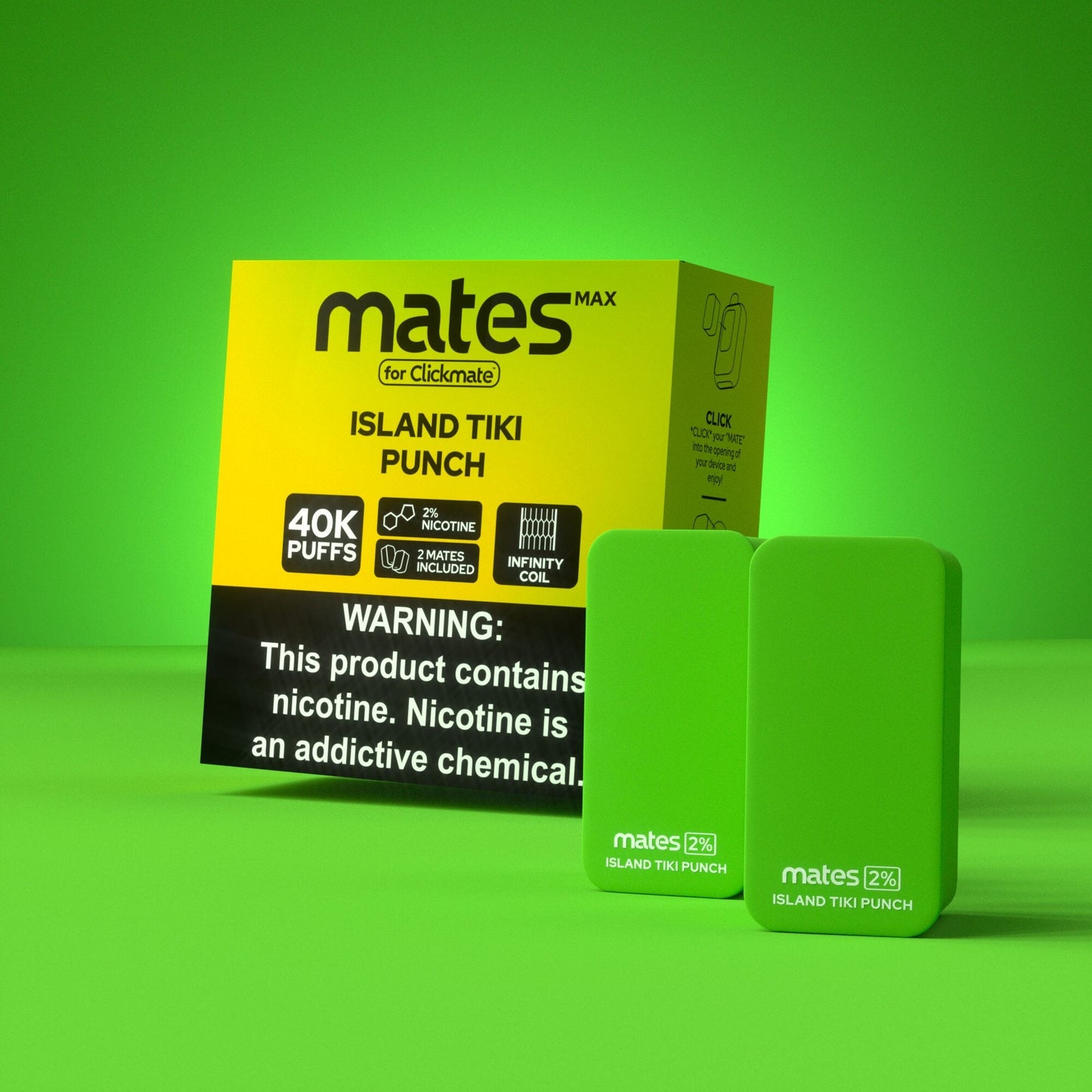 7Daze Clickmates | 5% Prefilled Mates MAX | (2-Pack) | Island Tiki Punch with packaging