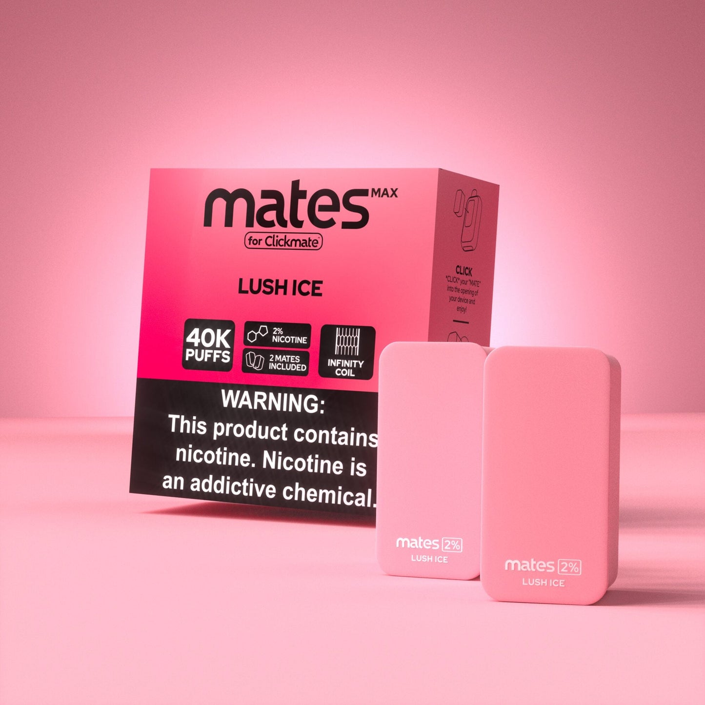 7Daze Clickmates | 5% Prefilled Mates MAX | (2-Pack) | Lush Ice with packaging