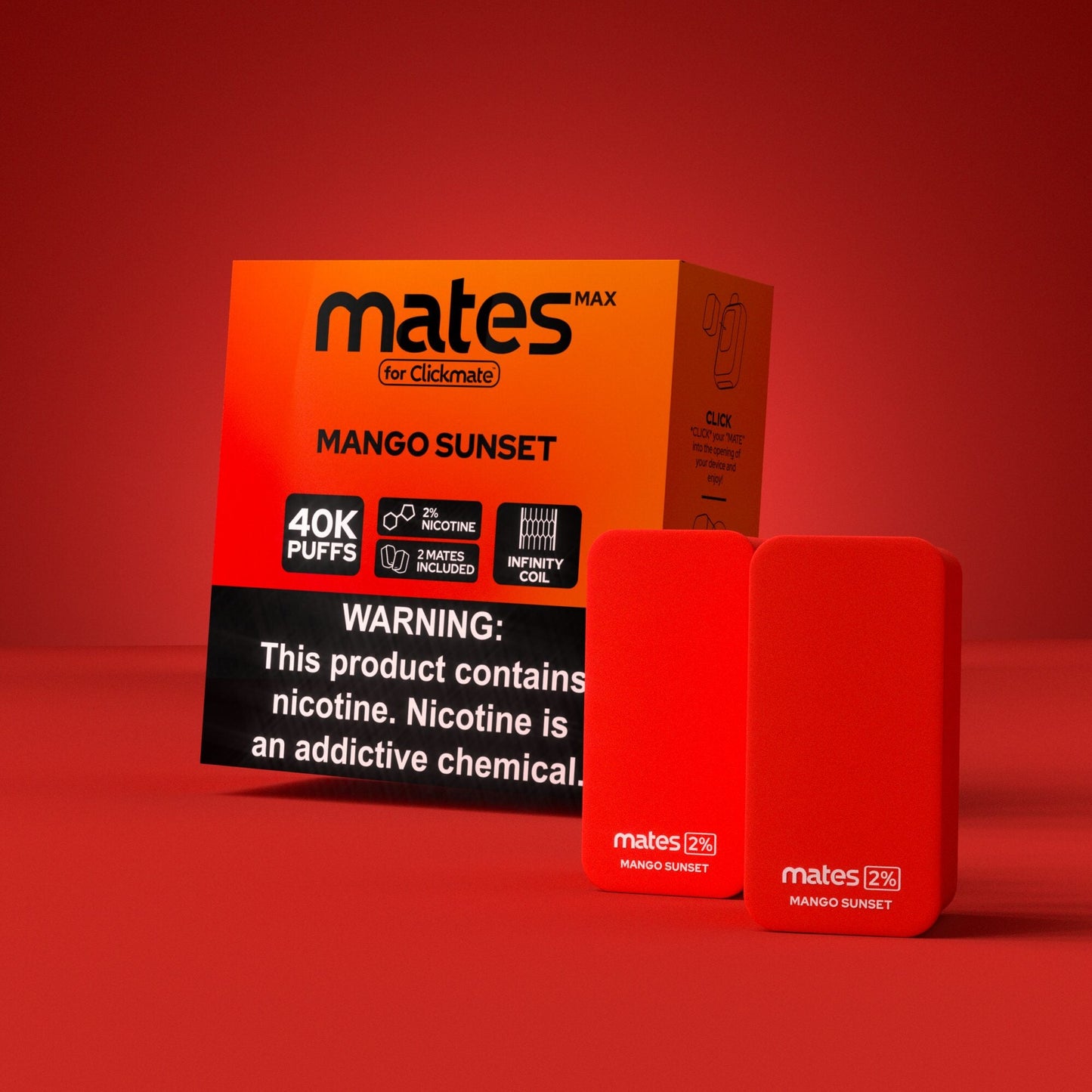 7Daze Clickmates | 5% Prefilled Mates MAX | (2-Pack) | Mango Sunset with packaging