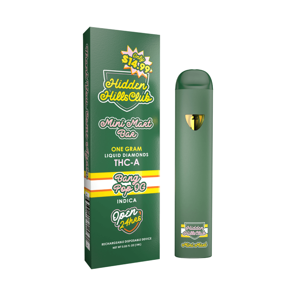 Hidden Hills (DispoDelta)(1g) Mini Mart Bar - Bang Pop OG with packaging