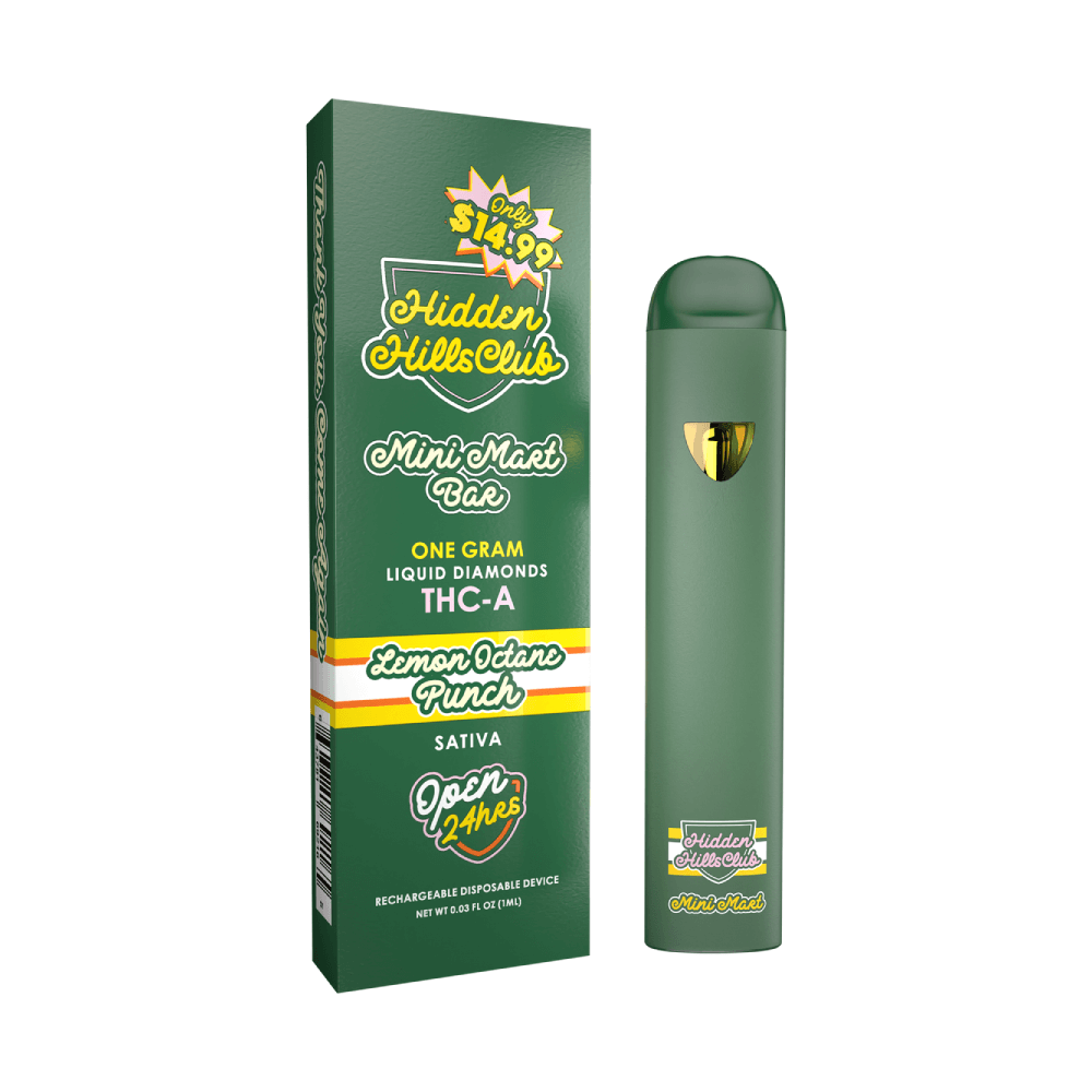 Hidden Hills (DispoDelta)(1g) Mini Mart Bar - Lemon Octane Punch with packaging