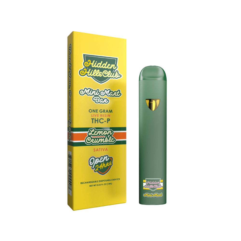 Hidden Hills (DispoDelta)(1g) Mini Mart Bar - Lemon Crumble with packaging