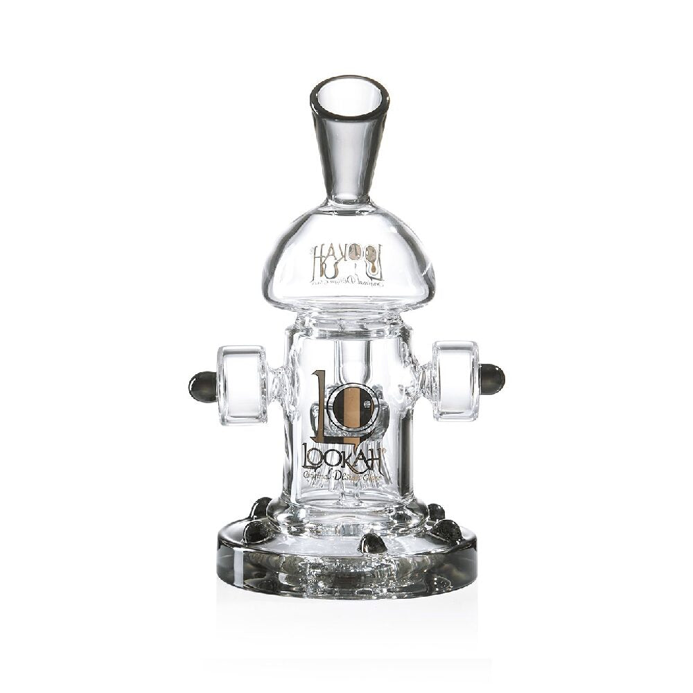 Lookah (Dab Rig) 8” Mini Recycler Percolator Steampunk Water Pipe (WPC1002) - Transparent Black