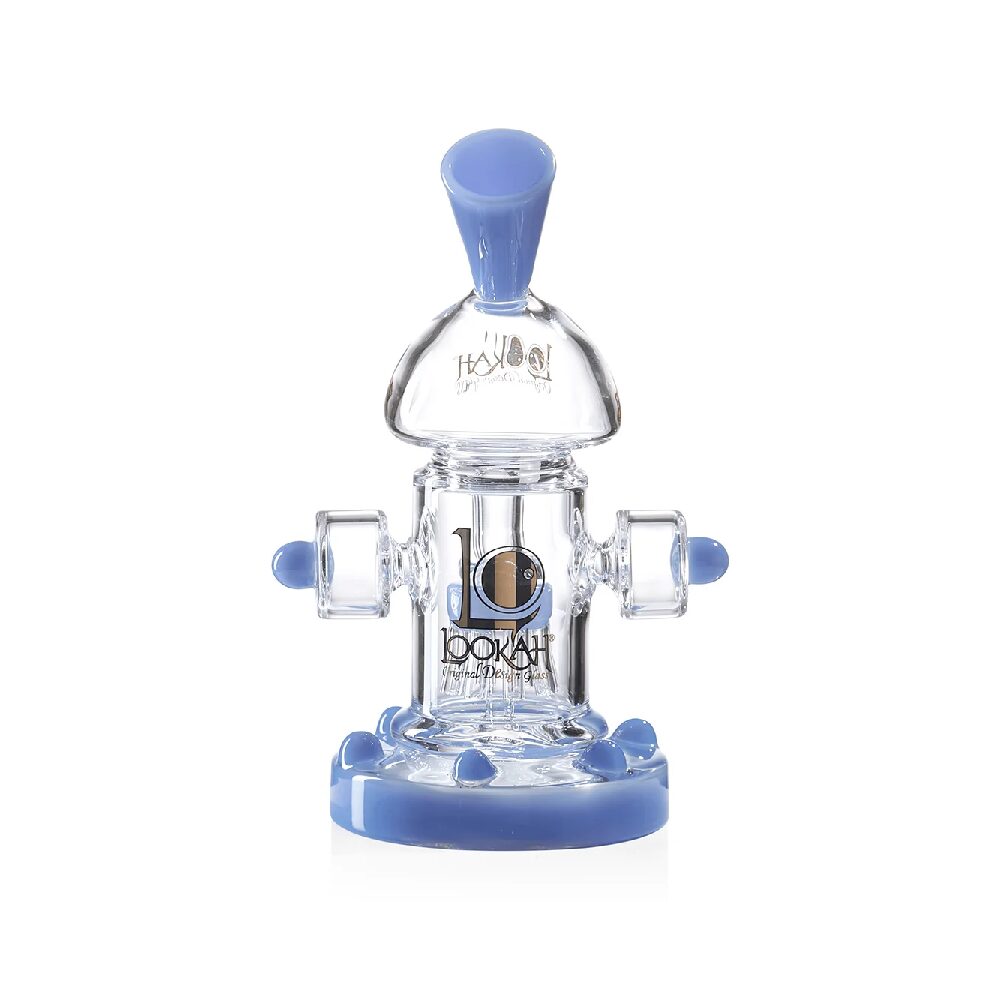 Lookah (Dab Rig) 8” Mini Recycler Percolator Steampunk Water Pipe (WPC1002) - Blue