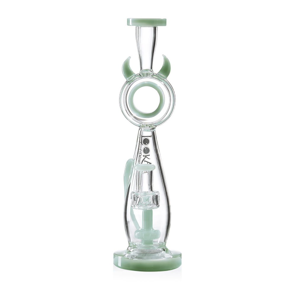 Lookah (Dab Rig) 12” Cute Percolator Elegant Cat Water Pipe (WPC1012) - Green