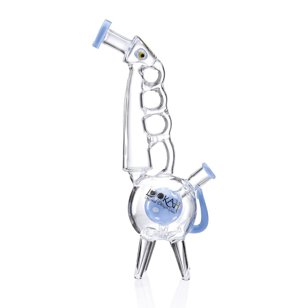 Lookah (Dab Rig) 13” Cool Recycler Giraffe Water Pipe (WPC1013) - Blue