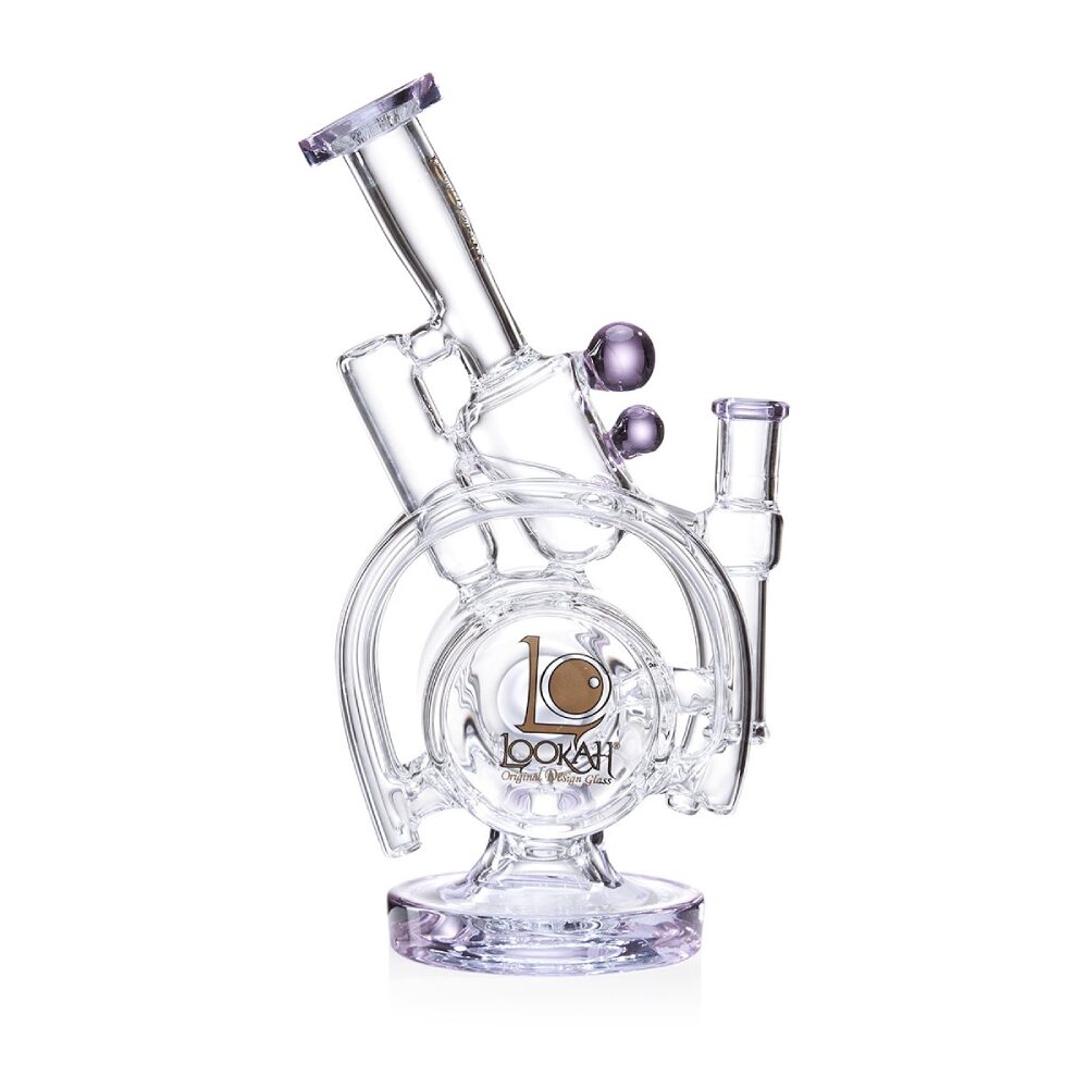 Lookah (Dab Rig) 14″ Recycler Orbital Double Chamber Water Pipe (WPC1016) - Purple