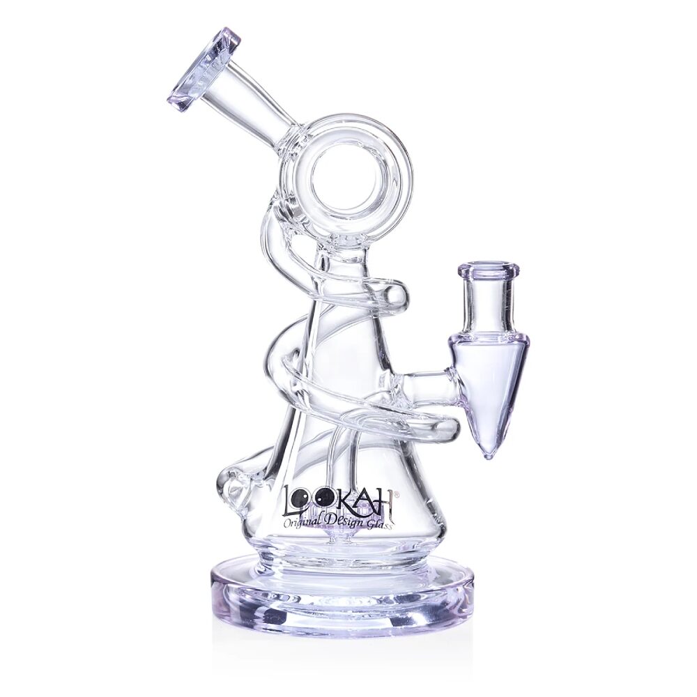 Lookah (Dab Rig) 9″ Mini Recycler Spiral Beaker Water Pipe (WPC1017) - Purple