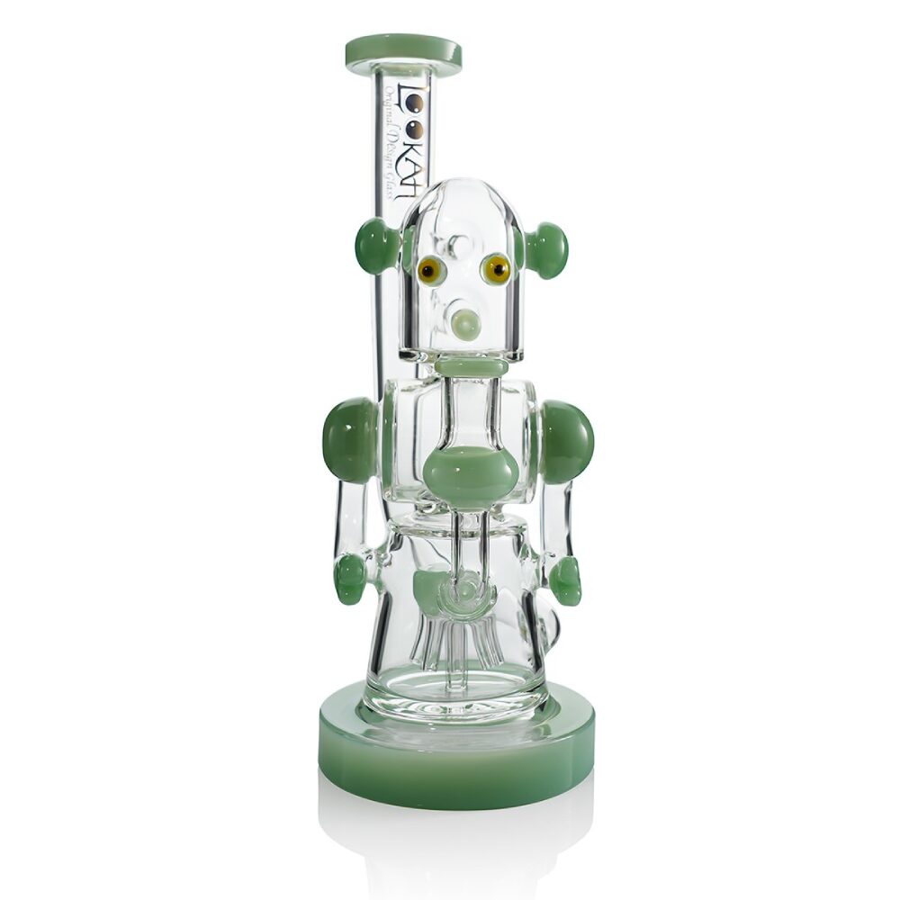 Lookah (Dab Rig) 12″ Recycler Robotic Glass Water Pipe (WPC2020) - Green