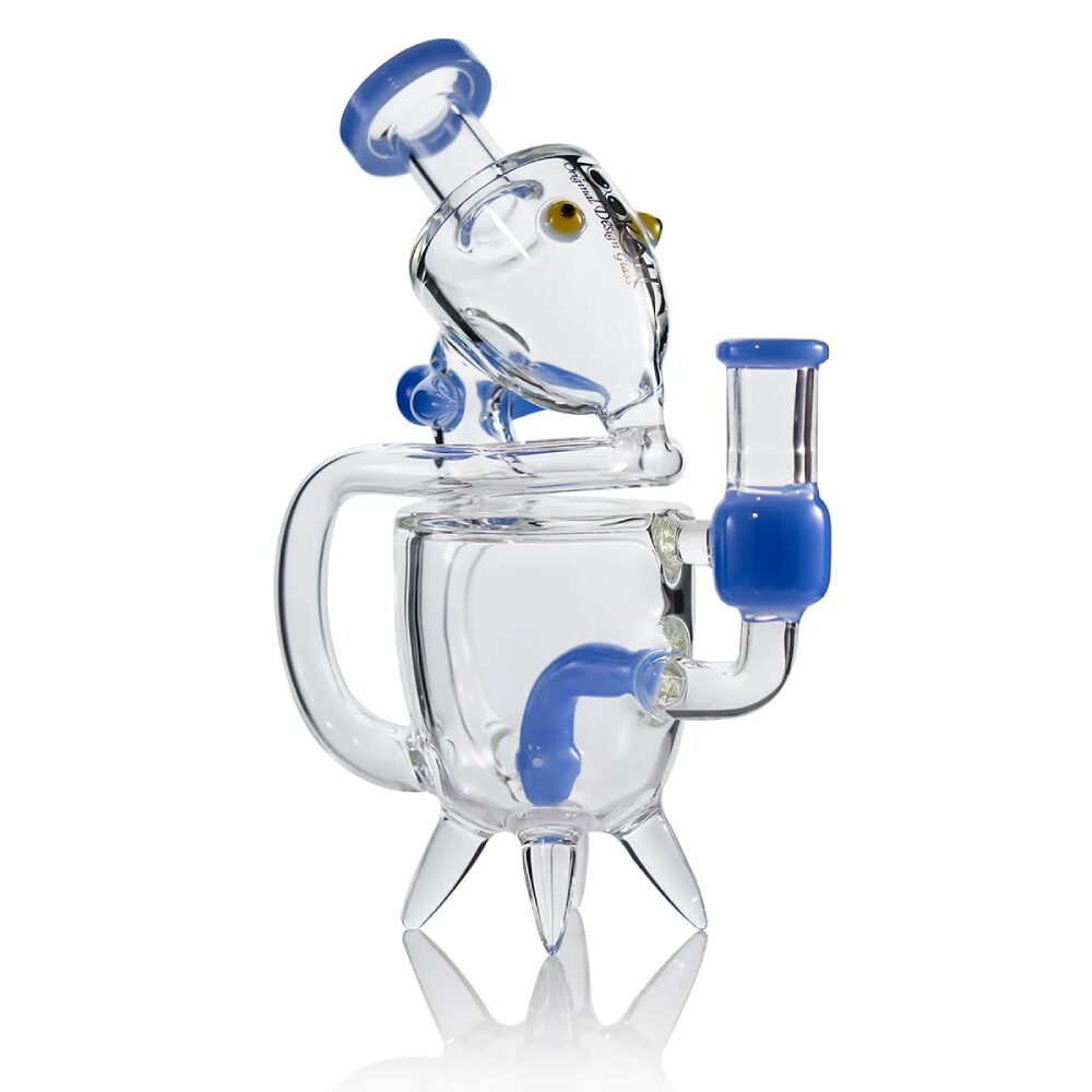 Lookah (Dab Rig) 8″ Recycler Cute Alien Glass Water Pipe (WPC2022) - Blue