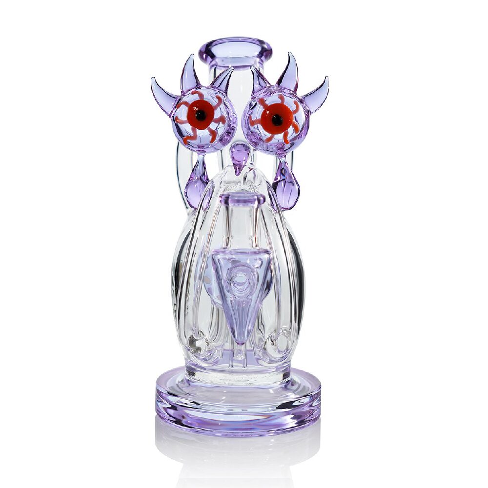 Lookah (Dab Rig) 10″ Cool Recycler Bloodshot Eyes Alien Water Pipe (WPC2026) - Purple