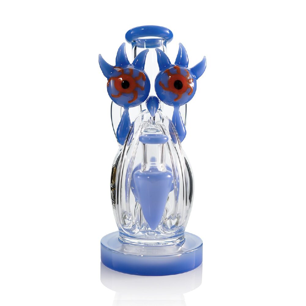 Lookah (Dab Rig) 10″ Cool Recycler Bloodshot Eyes Alien Water Pipe (WPC2026) - Blue