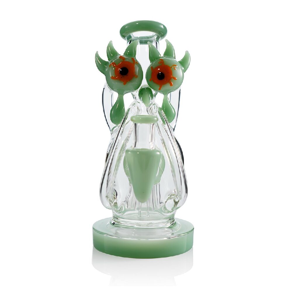 Lookah (Dab Rig) 10″ Cool Recycler Bloodshot Eyes Alien Water Pipe (WPC2026) - Green