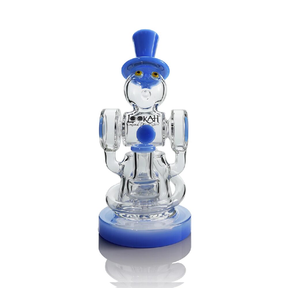 Lookah (Dab Rig) 9″ Recycler Gentleman Robot Water Pipe (WPC2028) - Blue