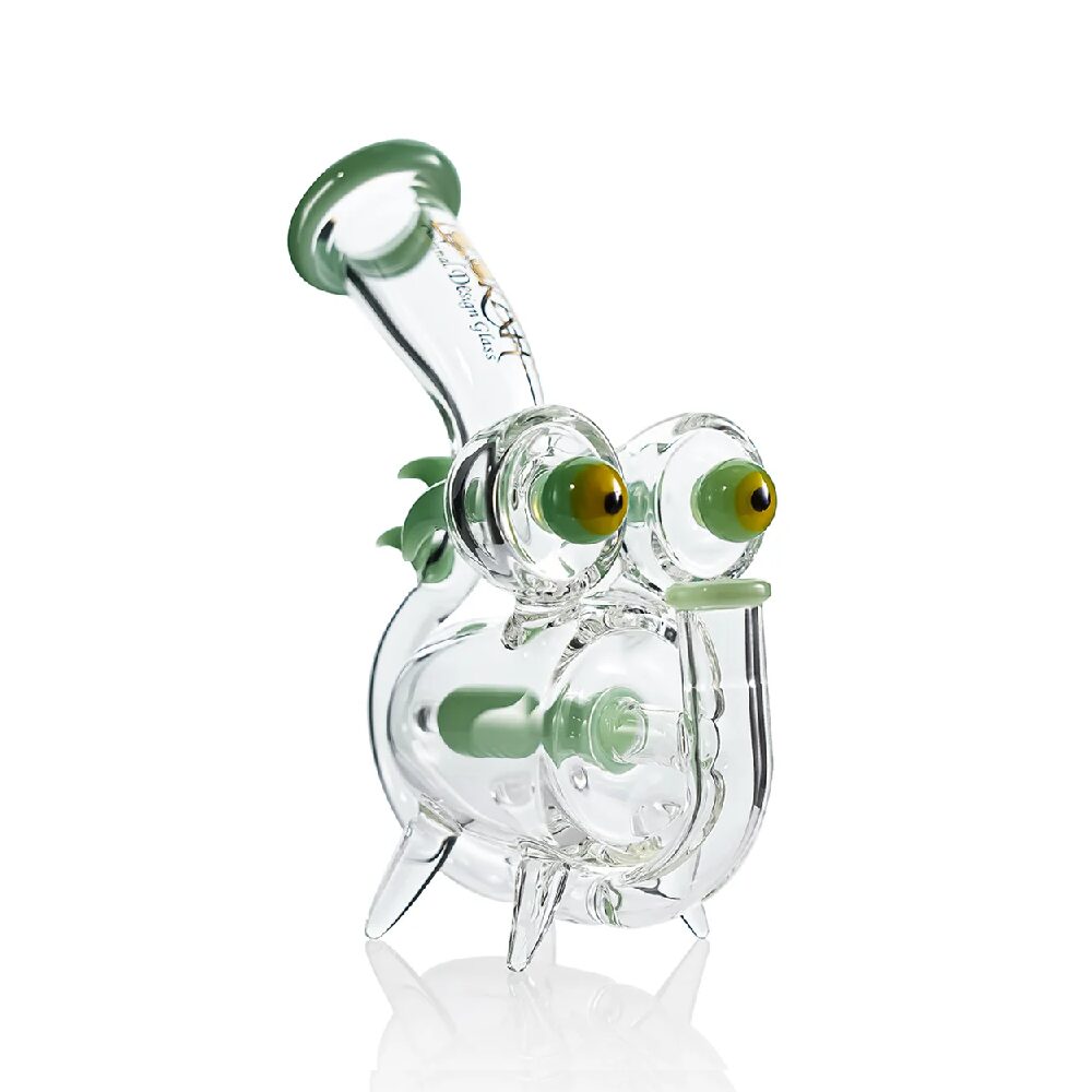 Lookah (Dab Rig) 8″ Mini Percolator WALL-E Glass Water Pipe (WPC2029) - Green