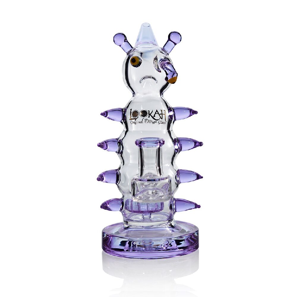 Lookah (Dab Rig) 8” Mini Cool Grumpy Caterpillar Water Pipe (WPC2030) - Purple