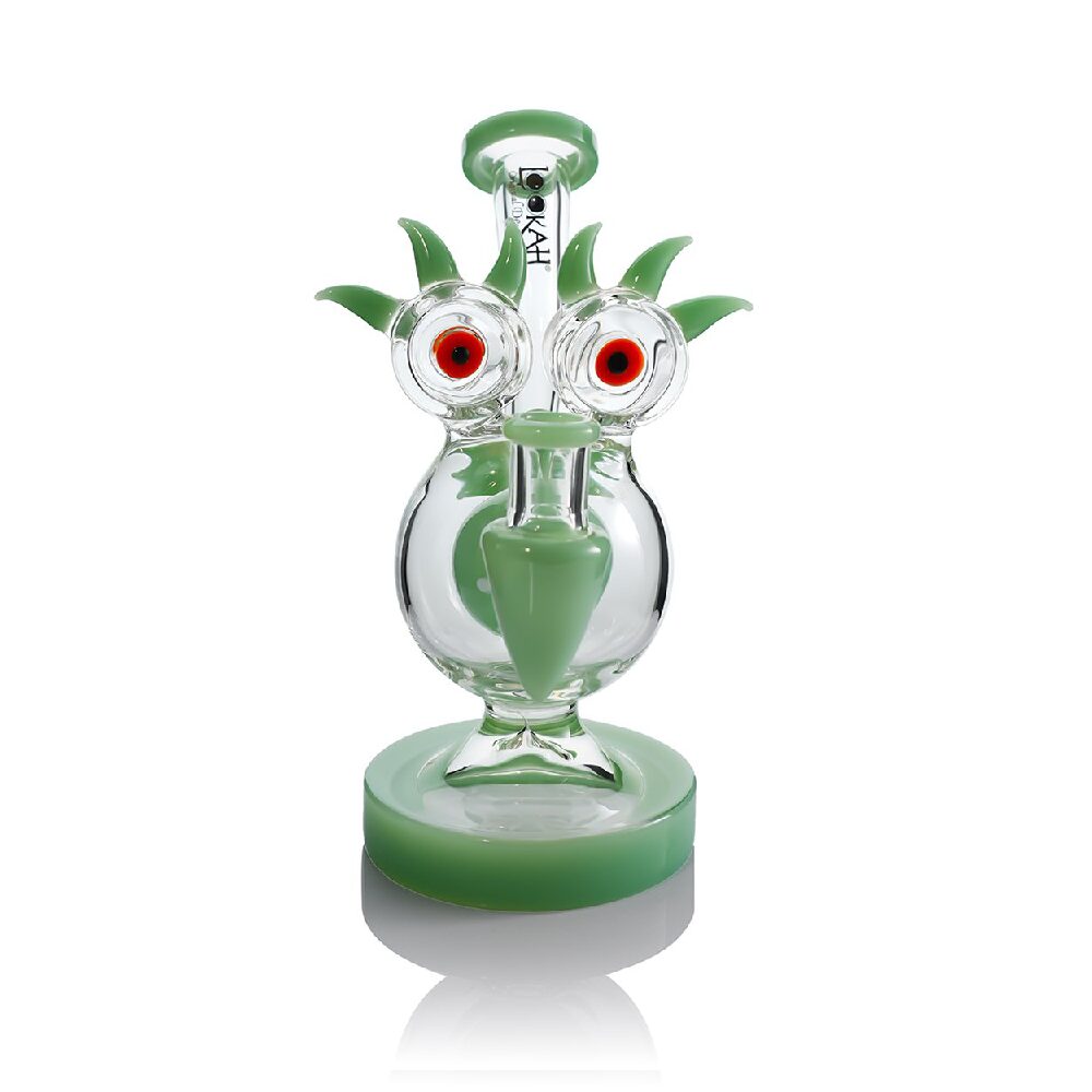 Lookah (Dab Rig) 8” Mini Sparkling Red Eyes Alien Water Pipe (WPC2031) - Green