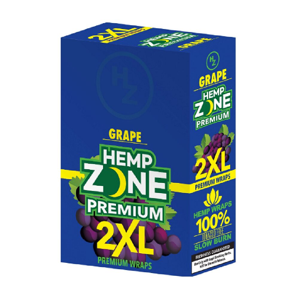 Hemp Zone Premium 2XL Wraps (25 Pouch Box) - Grape