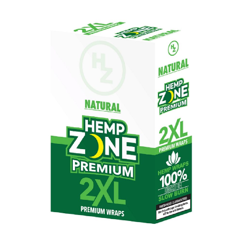 Hemp Zone Premium 2XL Wraps (25 Pouch Box) - Natural