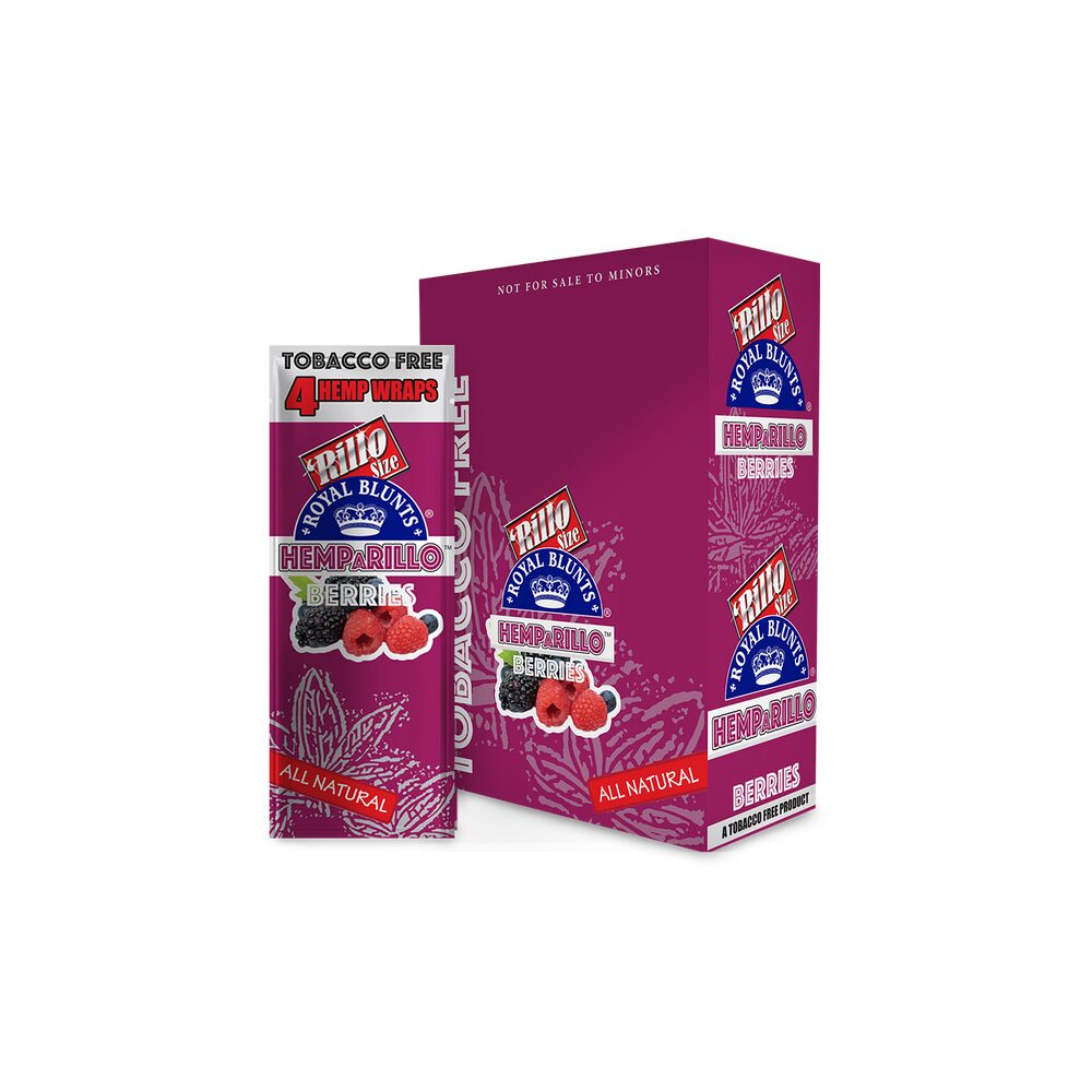 Royal Blunts Hemparillo All Natural (4 Wraps) - Berries with packaging