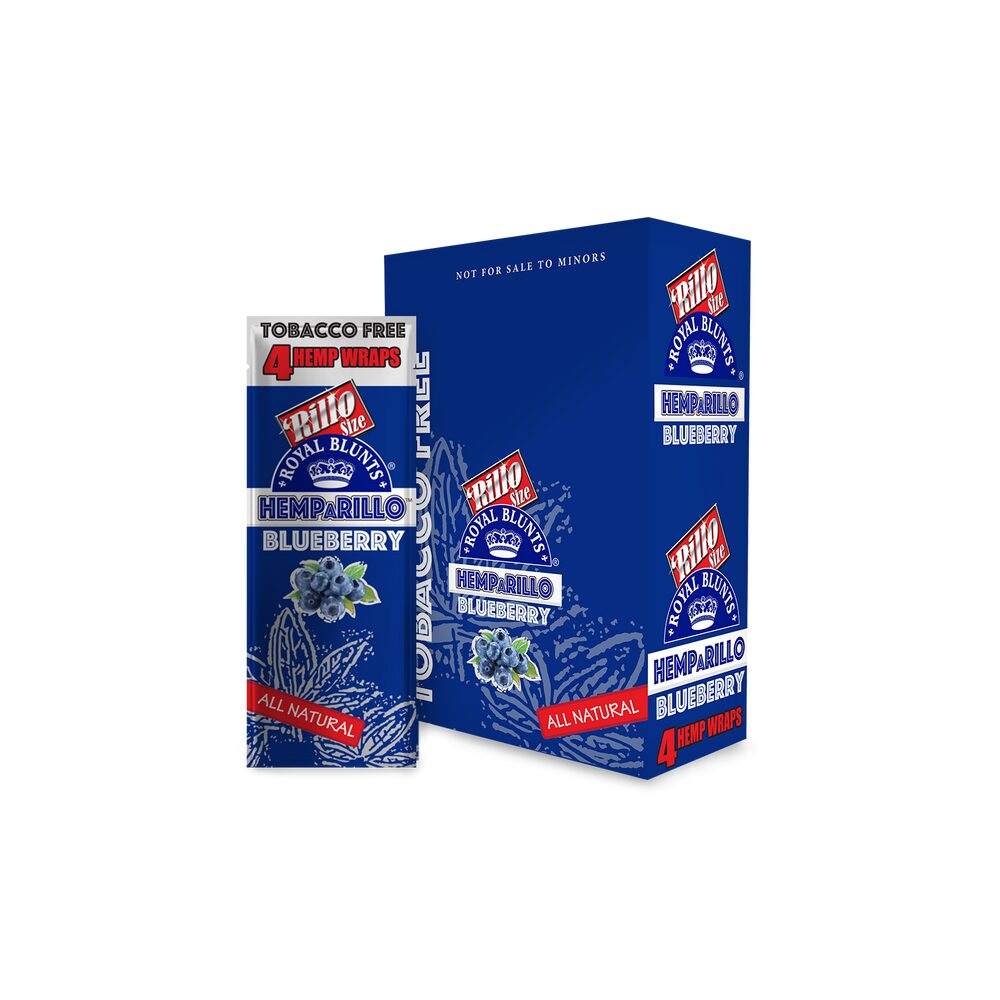Royal Blunts Hemparillo All Natural (4 Wraps) - Blueberry with packaging