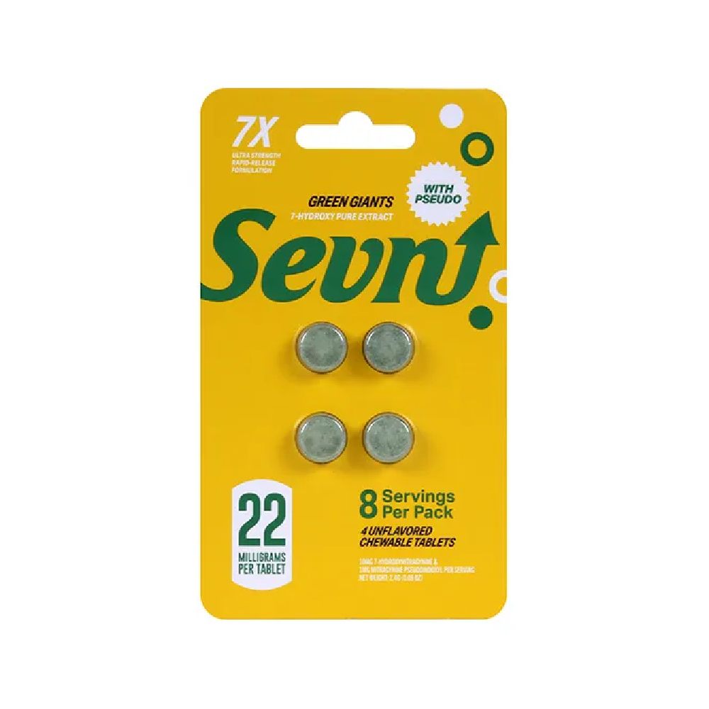 Sevn (88mg 4ct Tablet) 7-Hydroxy+Pseudo – Yellow Jackets - Mint