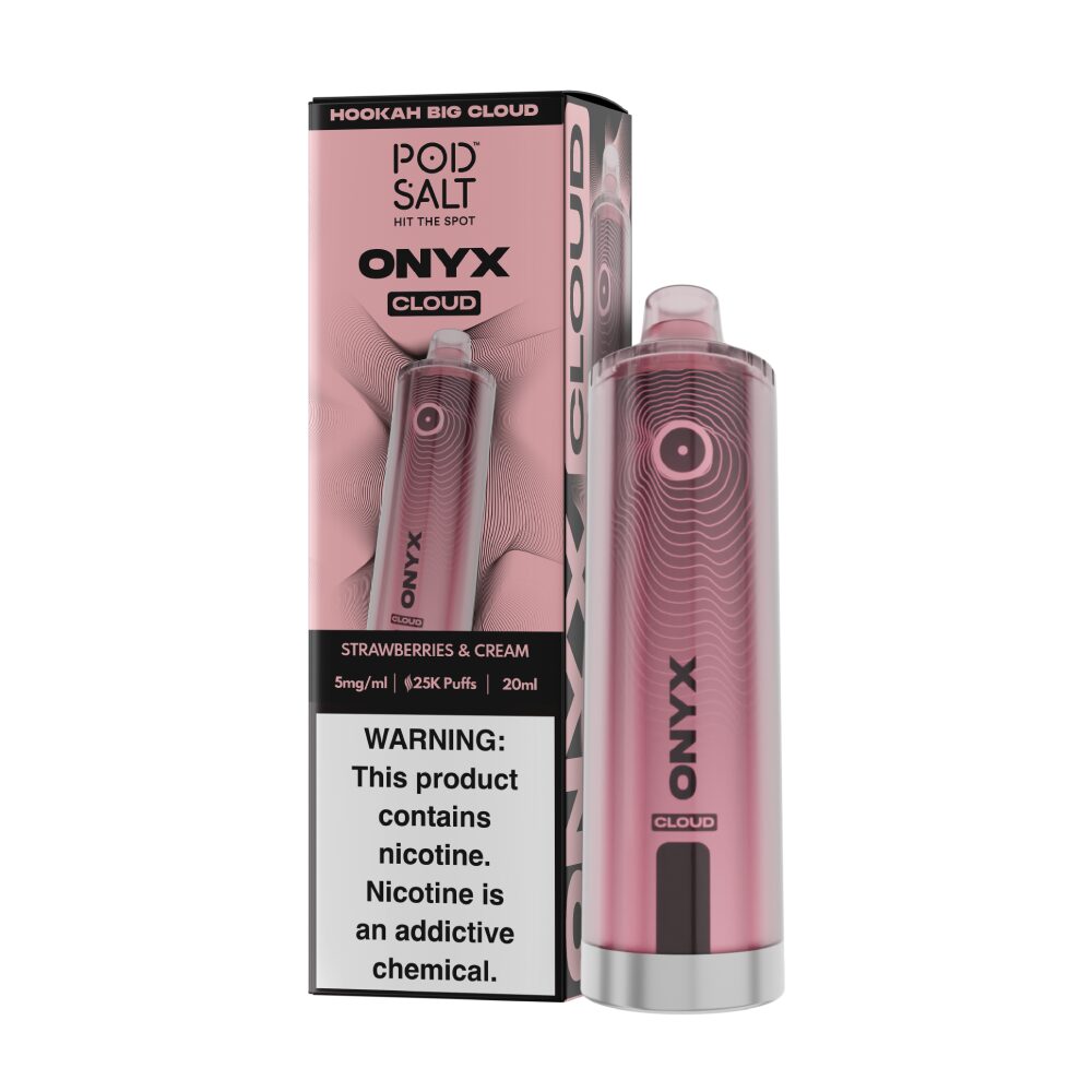 Onyx Cloud (Dispo) | (25000Puff) |(20mL) | MOQ 5 | Strawberries & Cream with packaging