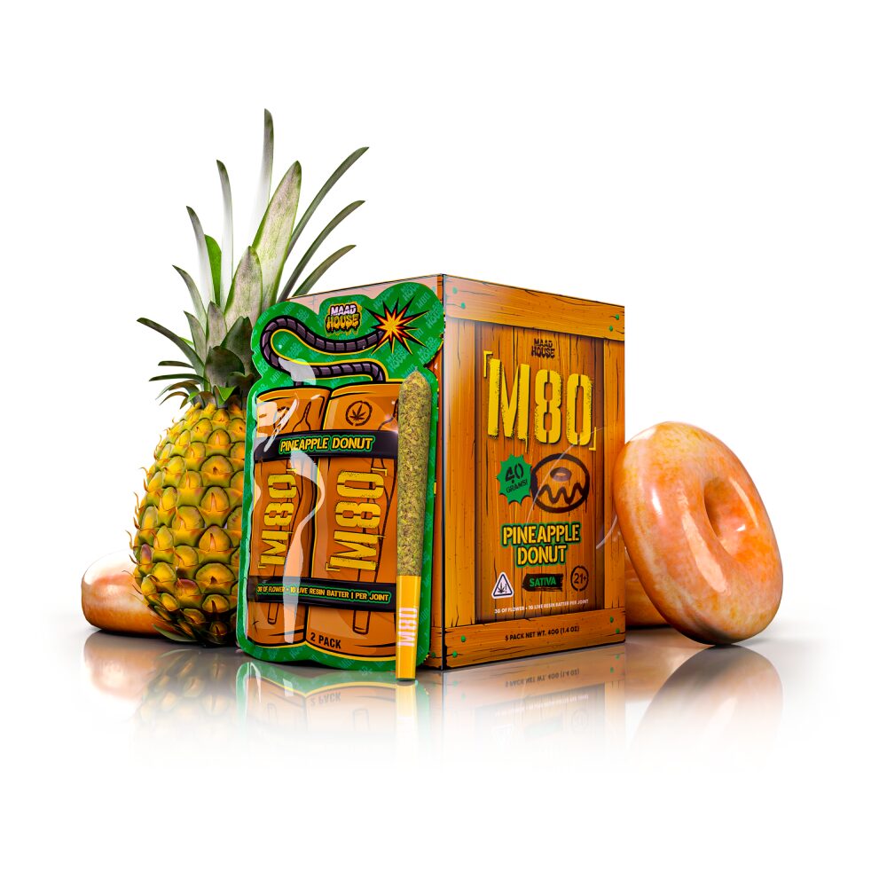 Humble Delta Pre-rolls MH M80 THC-A (8g 2ct Pouch) - Pineapple Donut with packaging