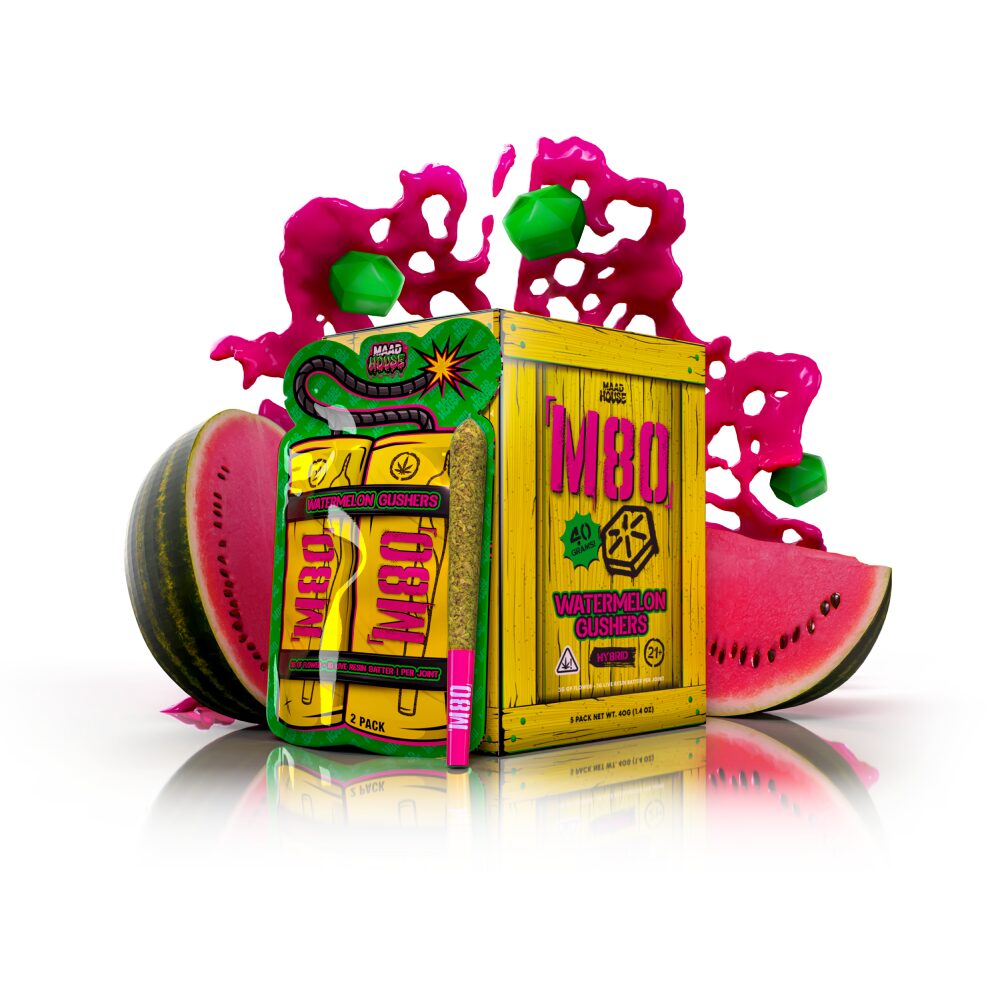 Humble Delta Pre-rolls MH M80 THC-A (8g 2ct Pouch) - Watermelon Gushers with packaging