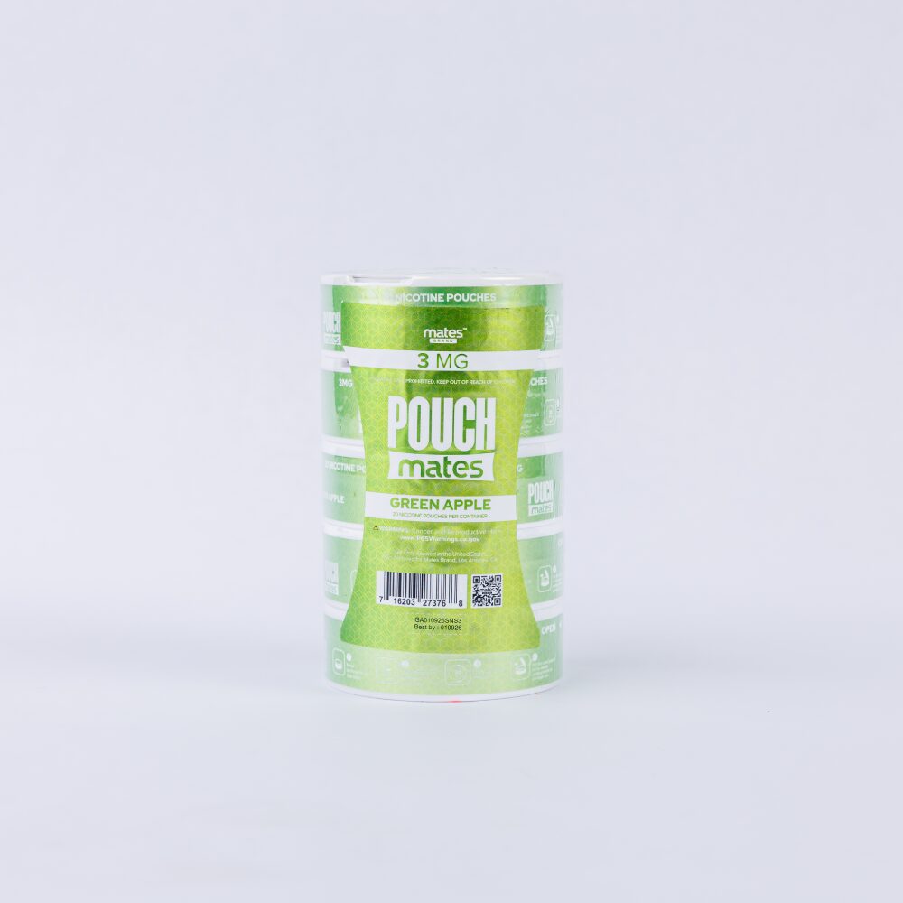 PouchMates (DSPLY 5pc)(Nic Pouch)(20ct Can) - Green Apple