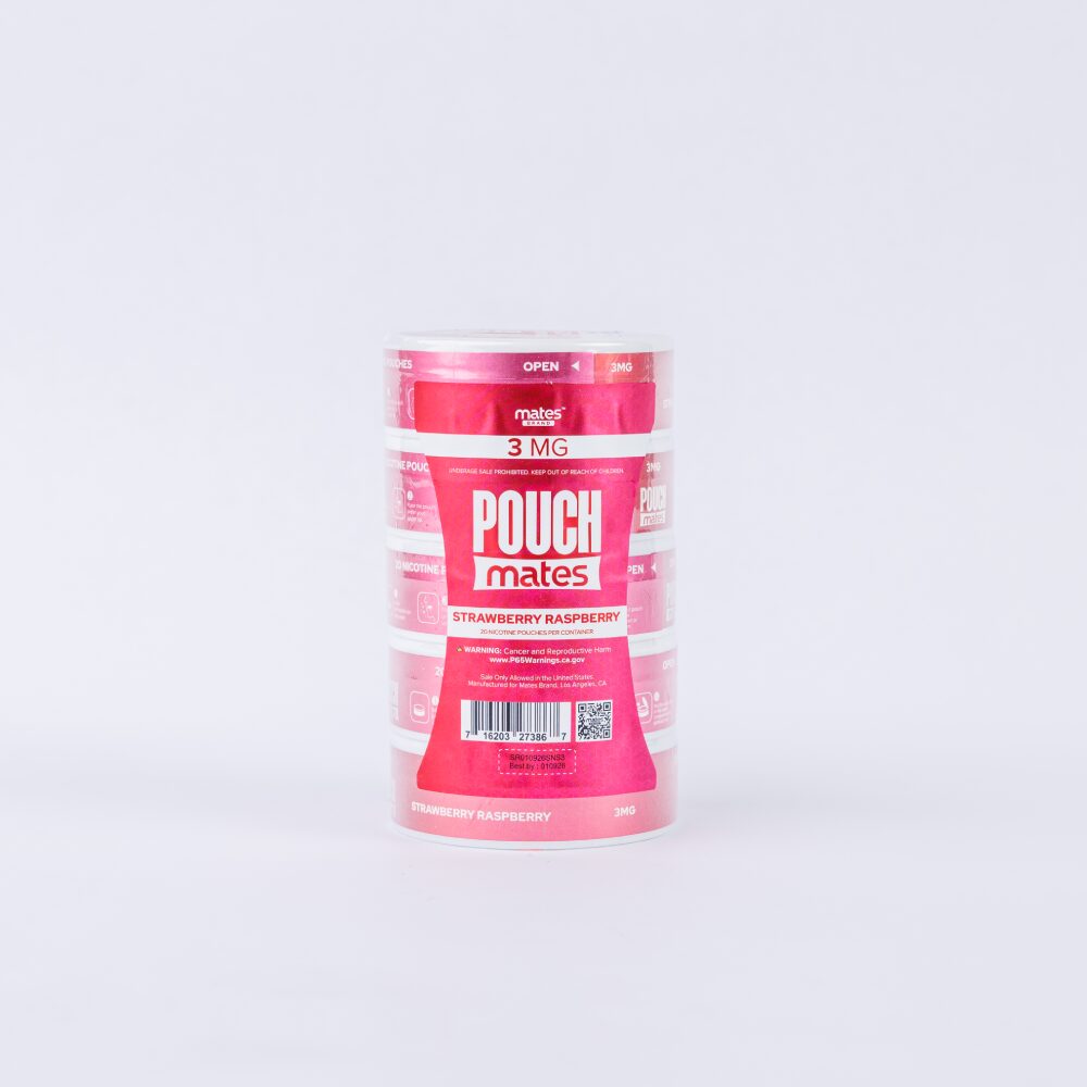 PouchMates (DSPLY 5pc)(Nic Pouch)(20ct Can) - Strawberry Raspberry