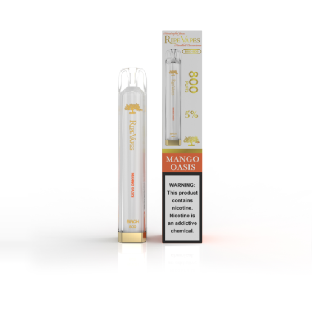Ripe Vapes Birch | 800 Puffs Disposable | 2mL | 50mg | Mango Oasis with packaging