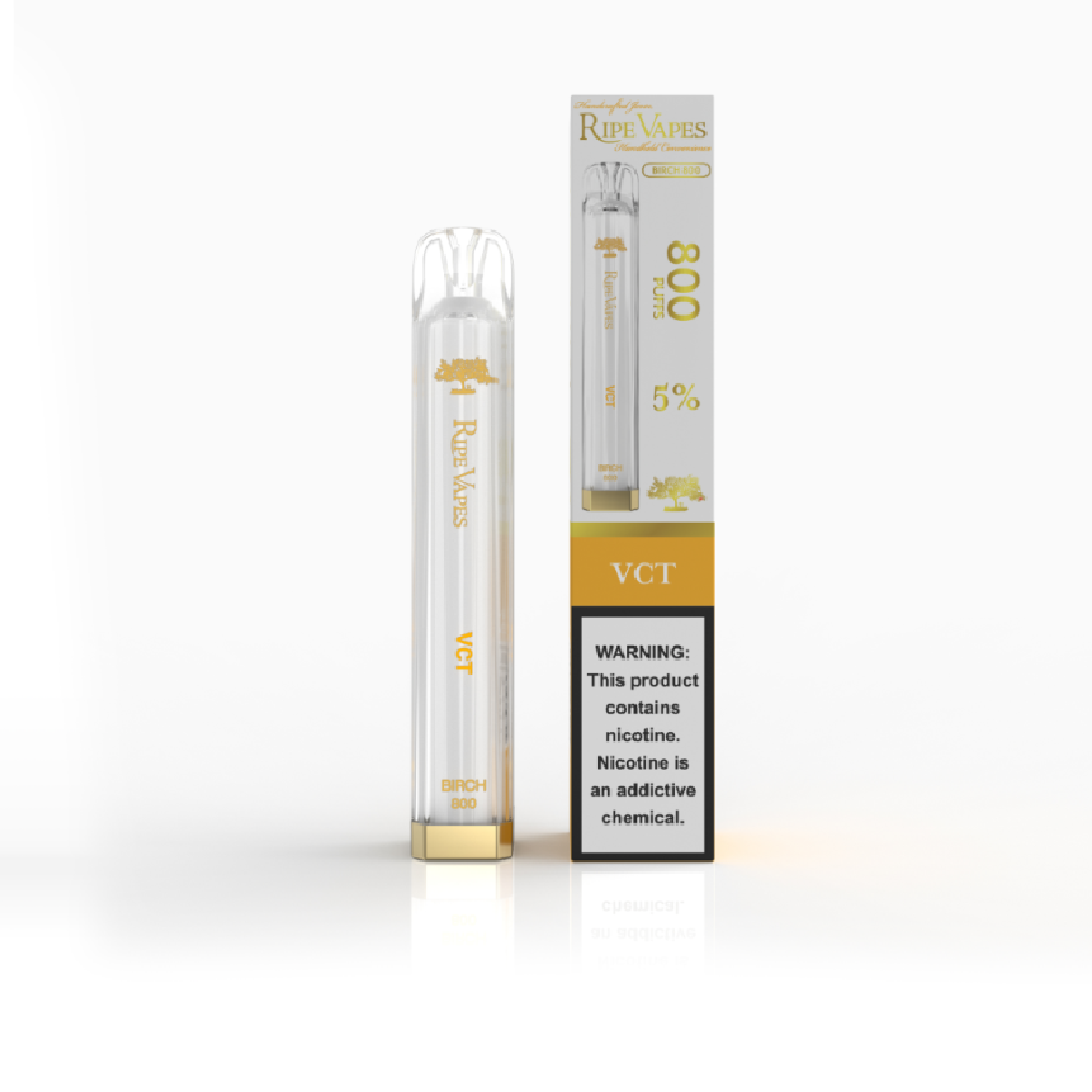 Ripe Vapes Birch | 800 Puffs Disposable | 2mL | 50mg | VCT with packaging